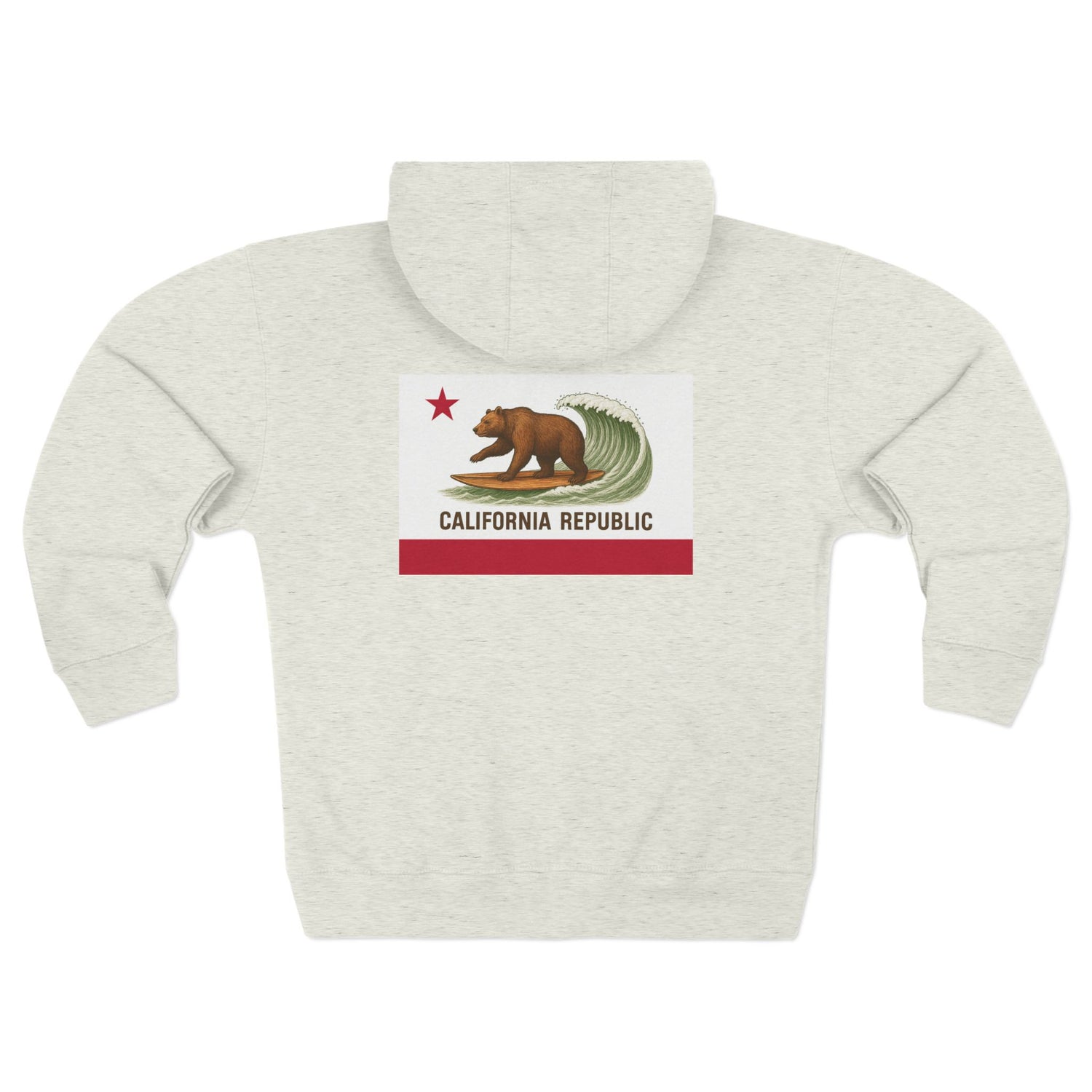 California Surfing Bear Flag zip fleece hoodie image 12