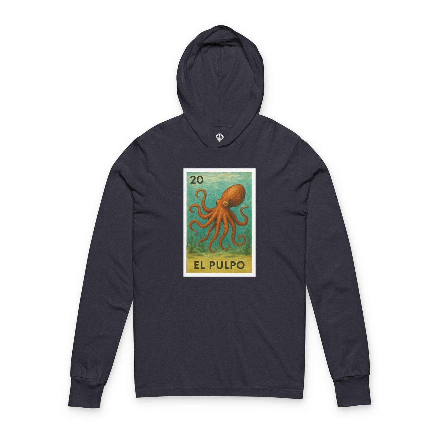 Octopus Lotería cotton hooded long sleeve t-shirt image 1