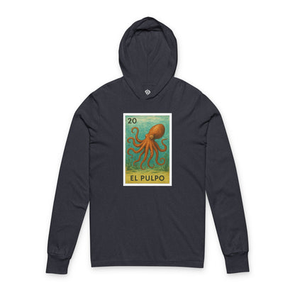 Octopus Lotería cotton hooded long sleeve t-shirt image 1