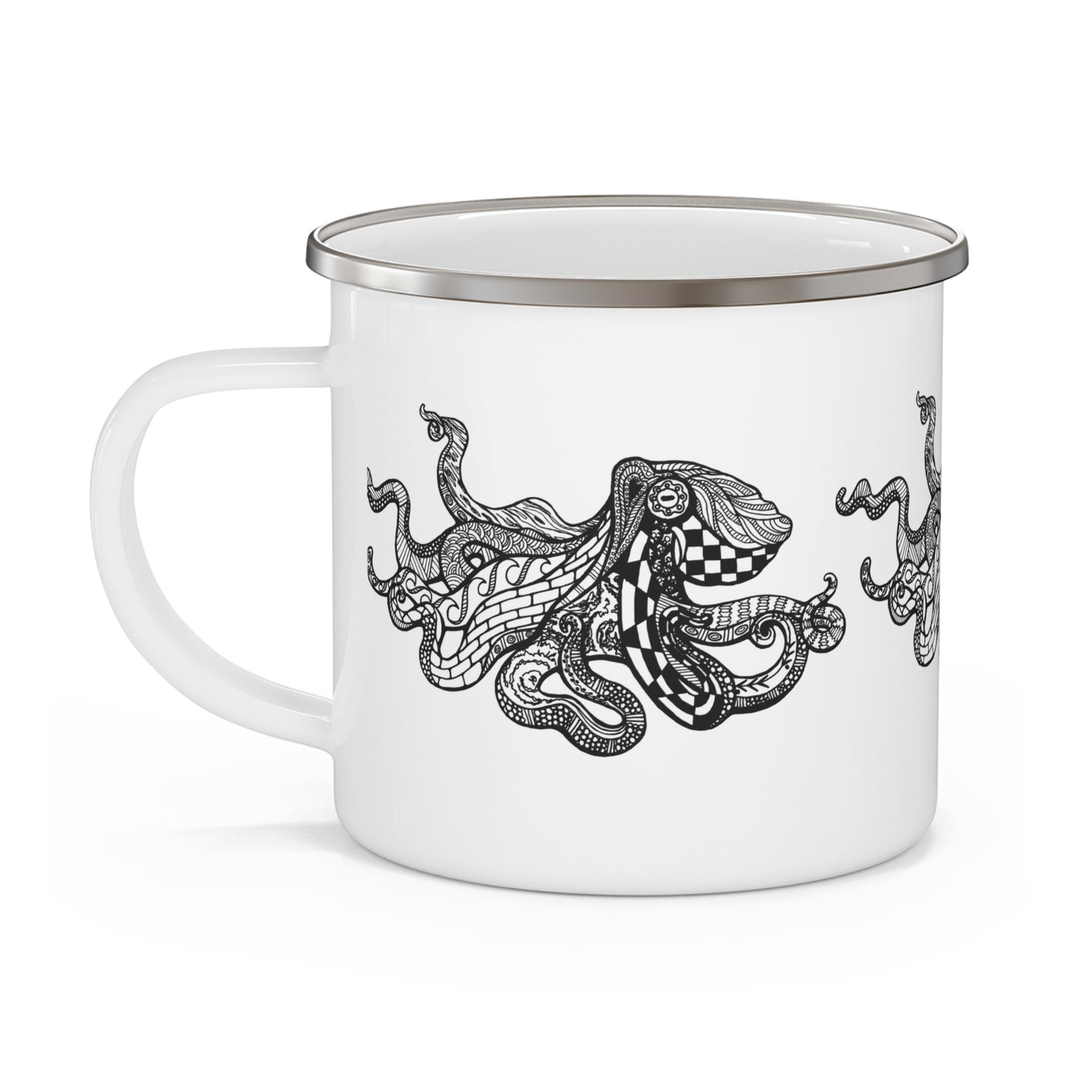 Ventangle Octopus Enamel Camping Mug (12oz - small)