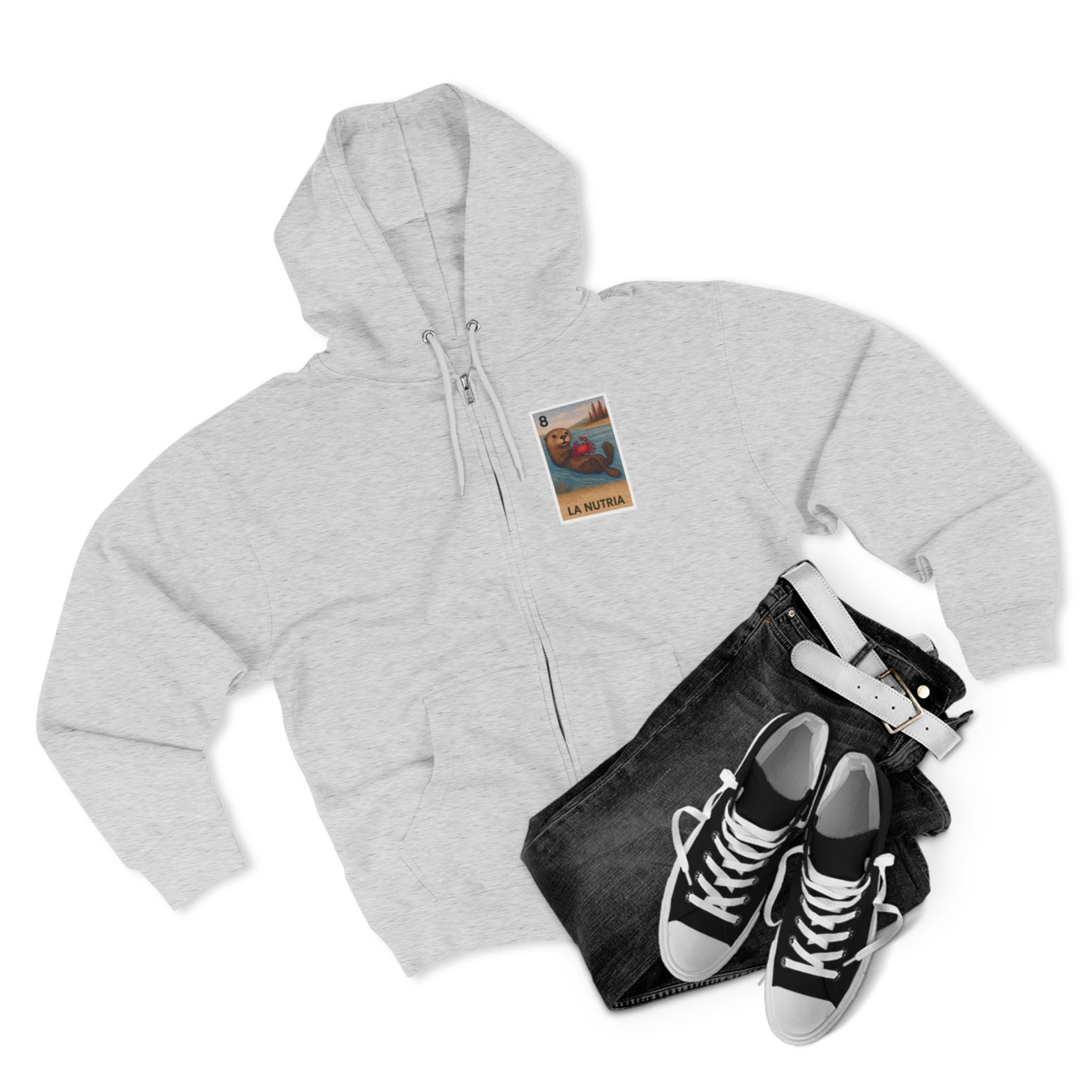 Sea Otter Lotería zip fleece hoodie image 8