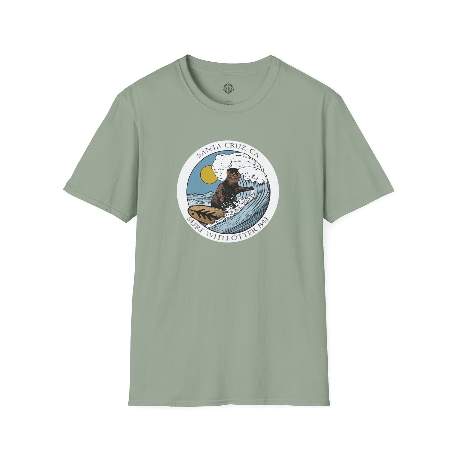 Surf with Otter 841 by Thiago Bianchini cotton t-shirt image 8
