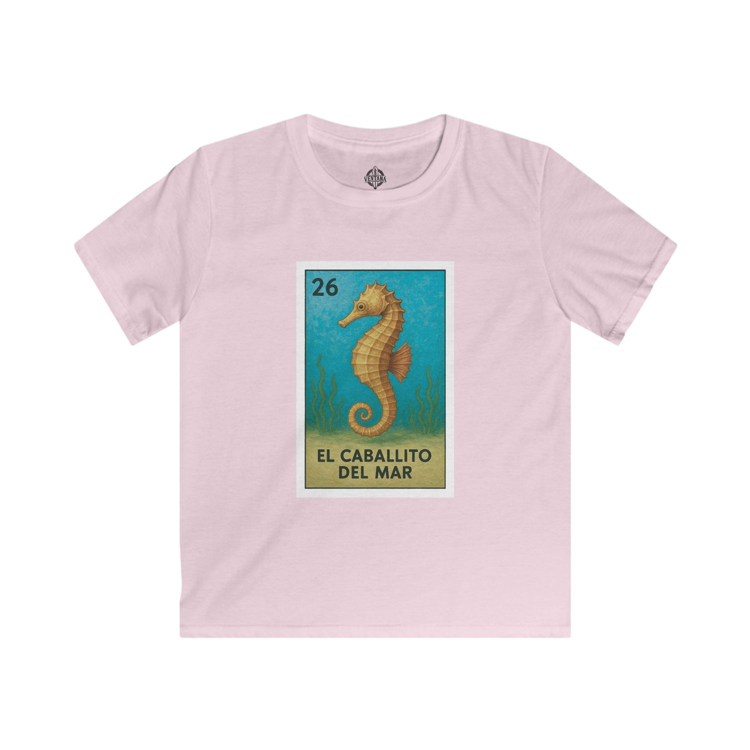 Seahorse Lotería kids soft style t-shirt image 3