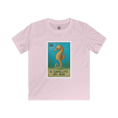 Seahorse Lotería kids soft style t-shirt image 3