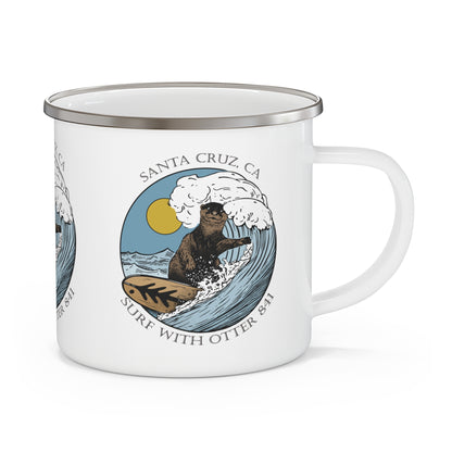Surf with Otter 841 by Thiago Bianchini Camping Mug (12oz - small)