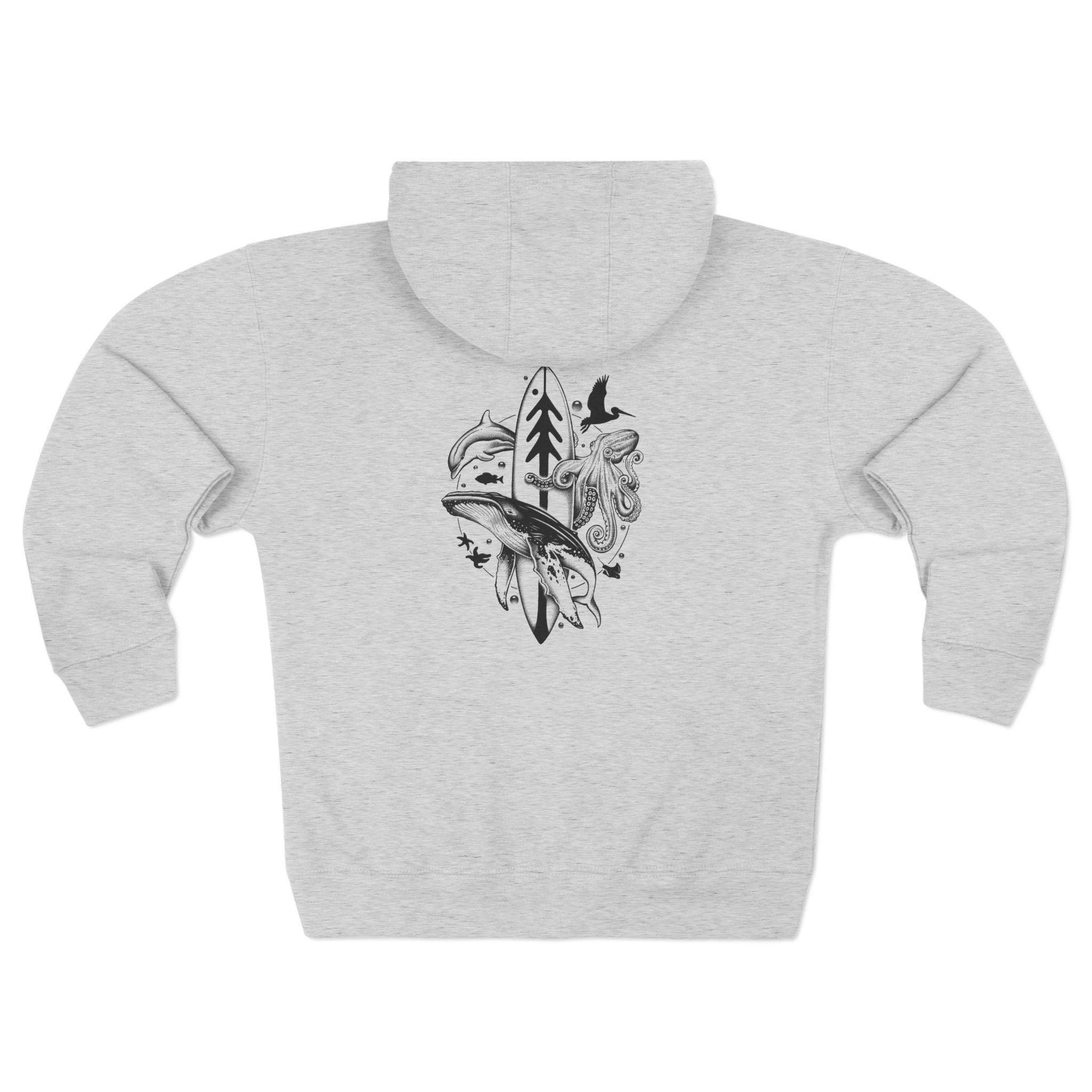 Ventana Monterey Bay by Thiago Bianchini Unisex - Zip Cotton Blend Fleece Hoodie