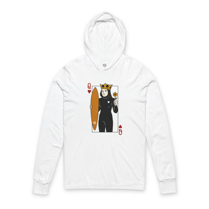 Queen of Hearts Surfer cotton hooded long sleeve t-shirt image 3