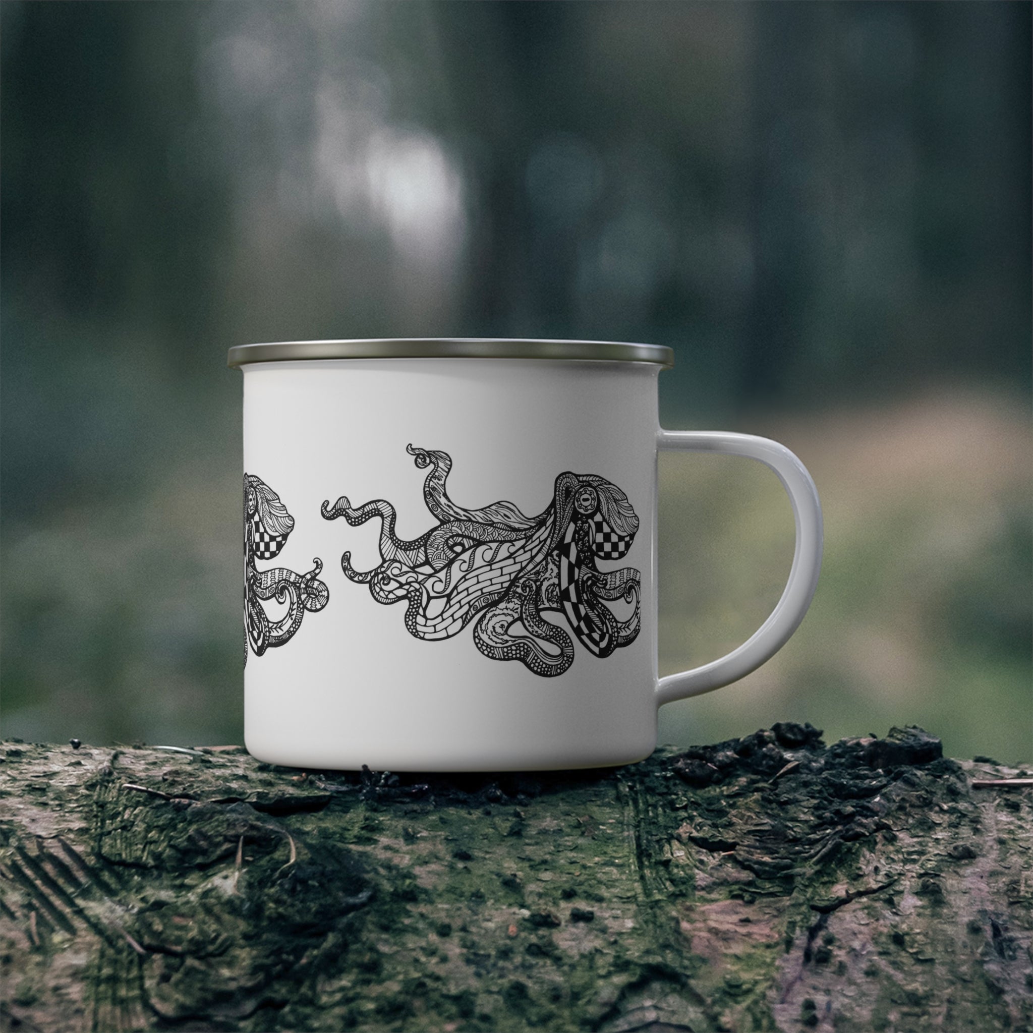 Ventangle Octopus Enamel Camping Mug (12oz - small)