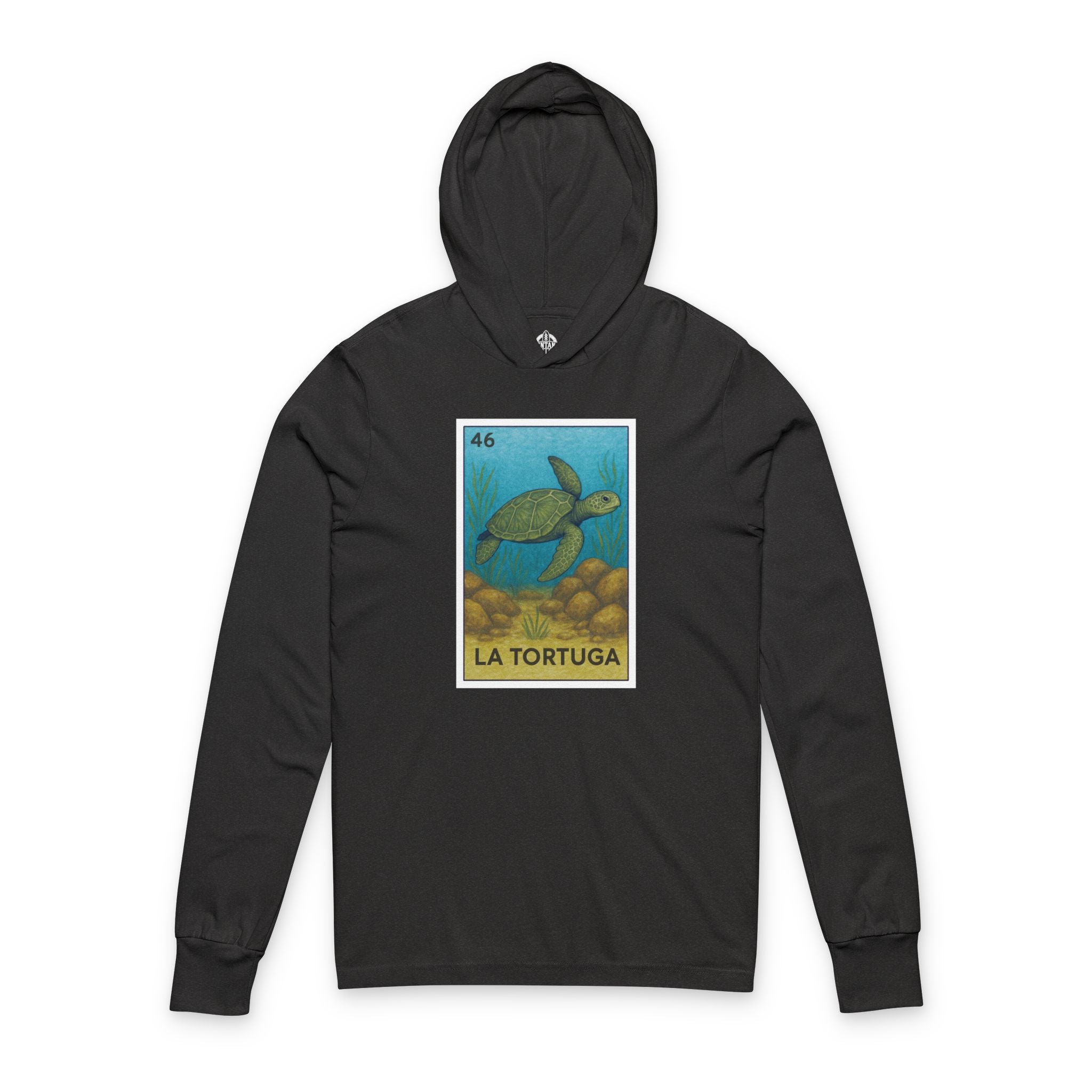Turtle Lotería cotton hooded long sleeve t-shirt image 5
