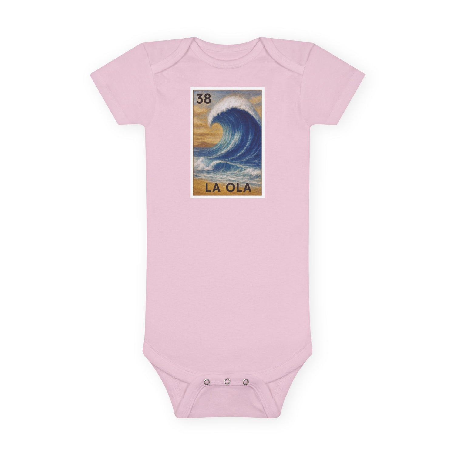 Wave Lotería baby cotton onesie image 2