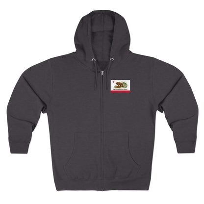 California Surfing Bear Flag zip fleece hoodie image 4