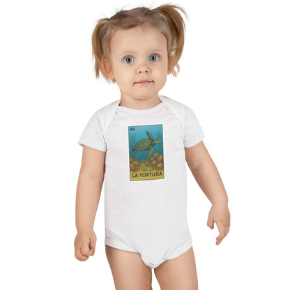 Turtle Lotería baby cotton onesie image 7