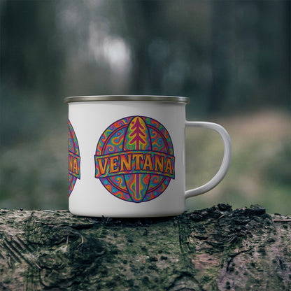 Ventana Psychedelic Treefish Logo Enamel Camping Mug (12oz - small)
