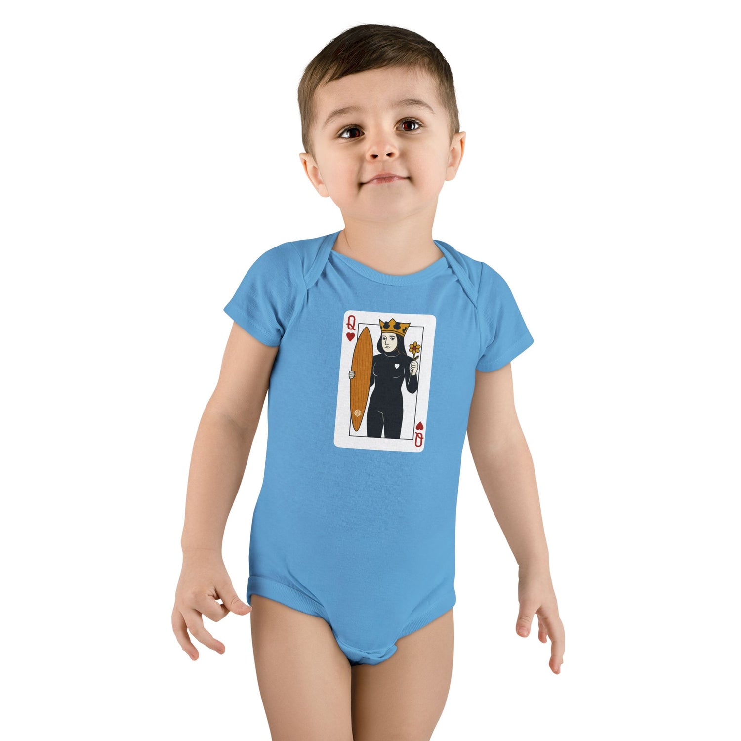 Queen of Hearts Surfer baby onesie image 12