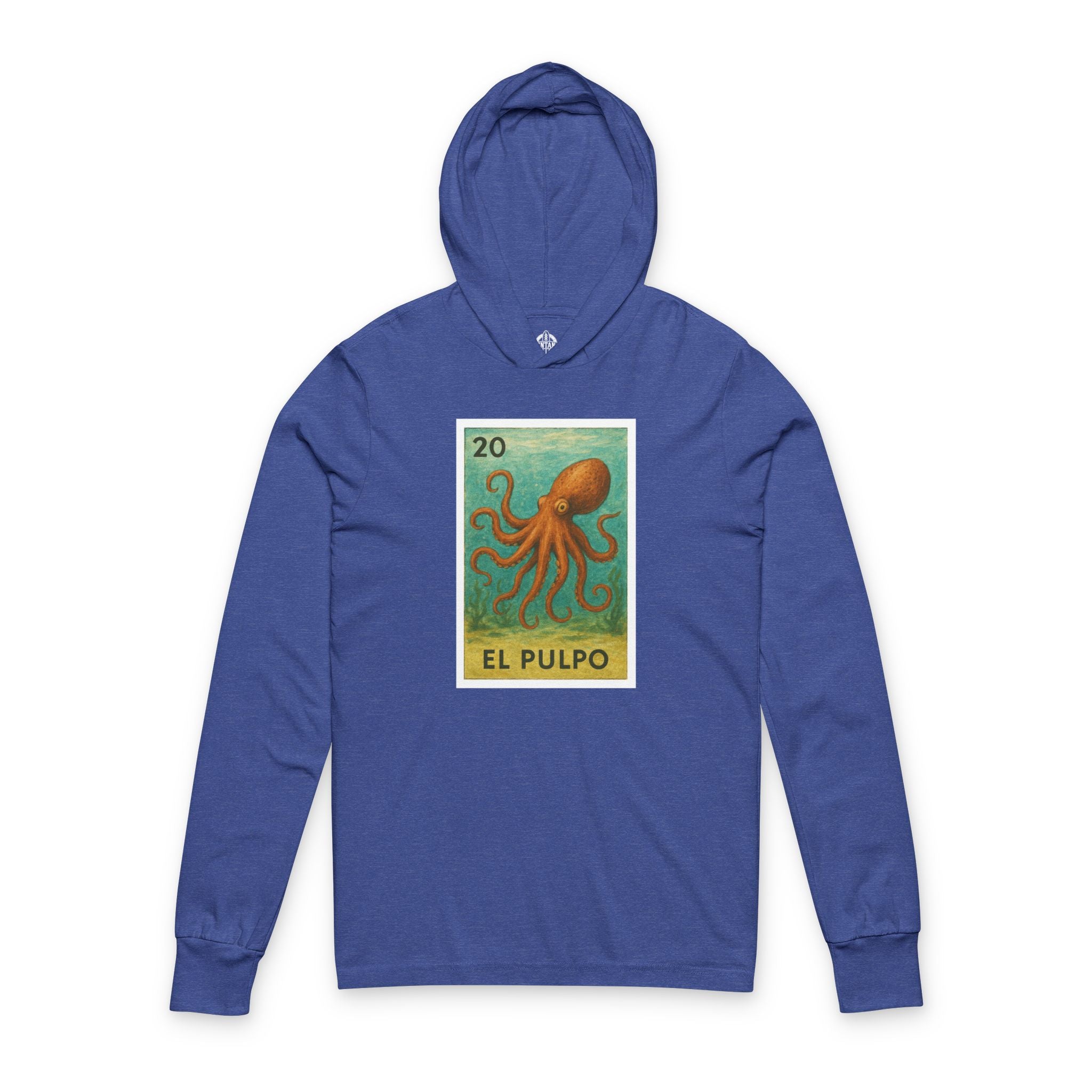 Octopus Lotería cotton hooded long sleeve t-shirt image 6