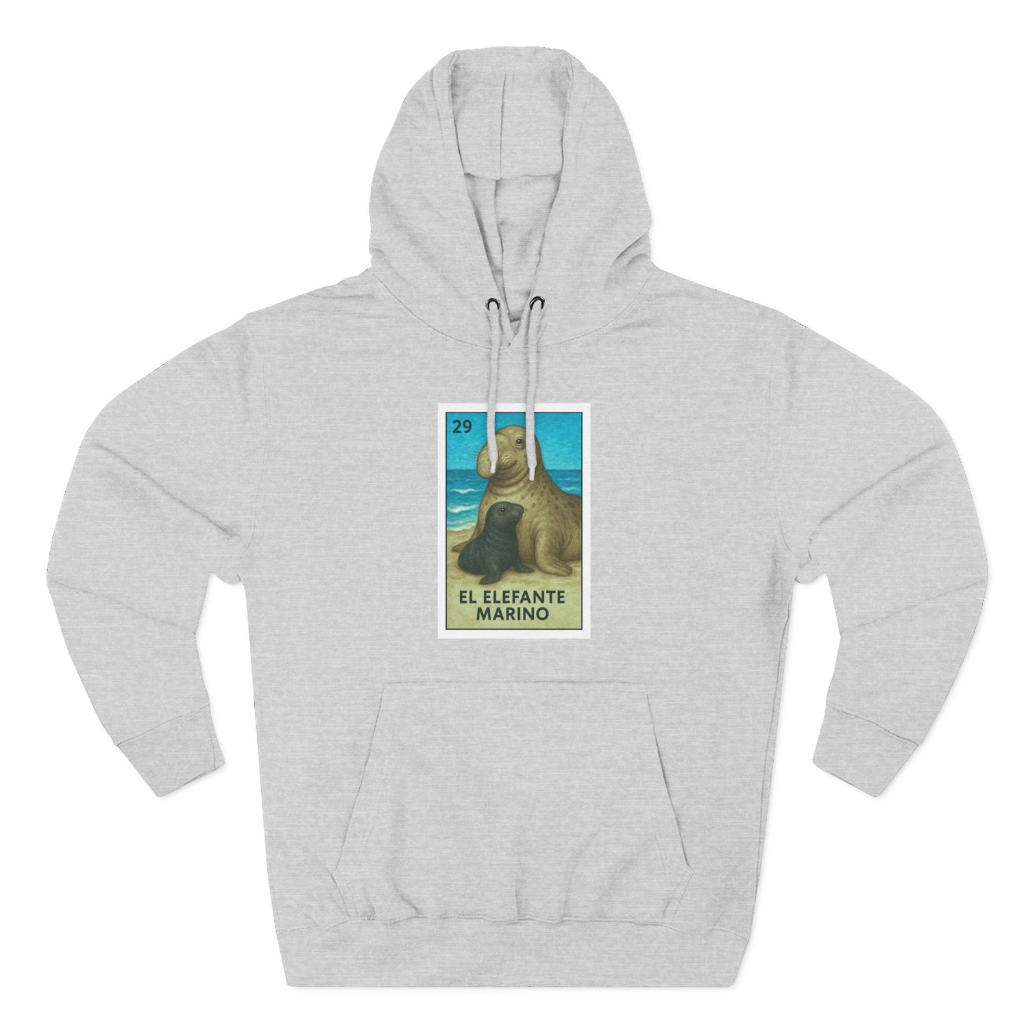 Elephant Seal Lotería fleece hoodie image 3