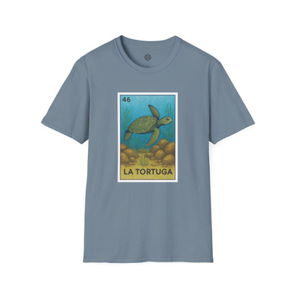 Turtle Lotería Unisex - Soft Style U.S. Cotton T-Shirt (La Tortuga)