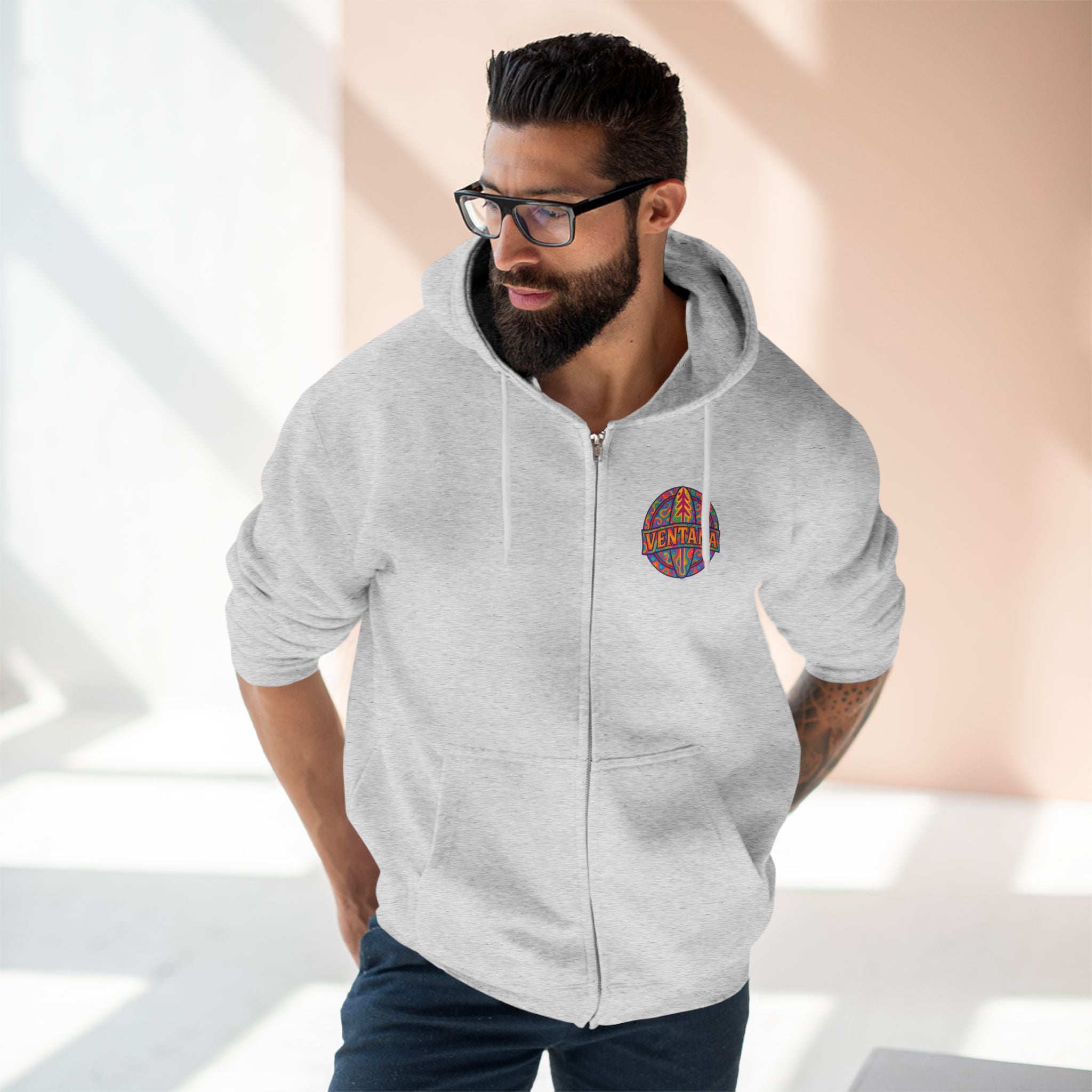 Ventana Psychedelic Treefish Logo zip fleece hoodie image 11