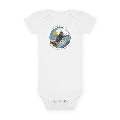 Surf with Otter 841 by Thiago Bianchini baby cotton onesie image 3