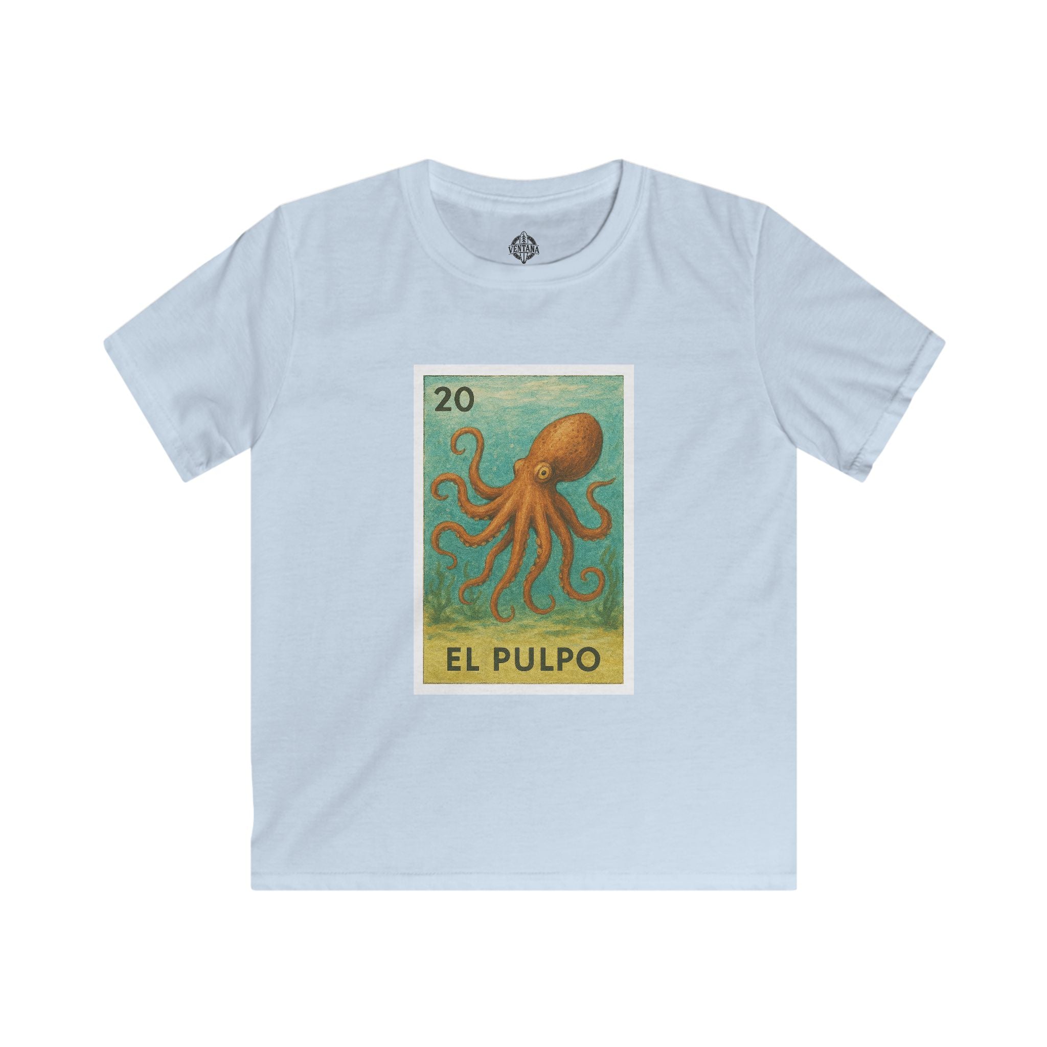 Octopus Lotería kids soft style t-shirt image 2