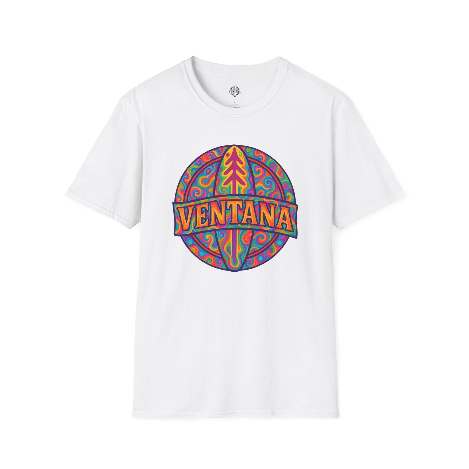 Ventana Psychedelic Treefish Logo - Soft Style U.S. Cotton T-Shirt