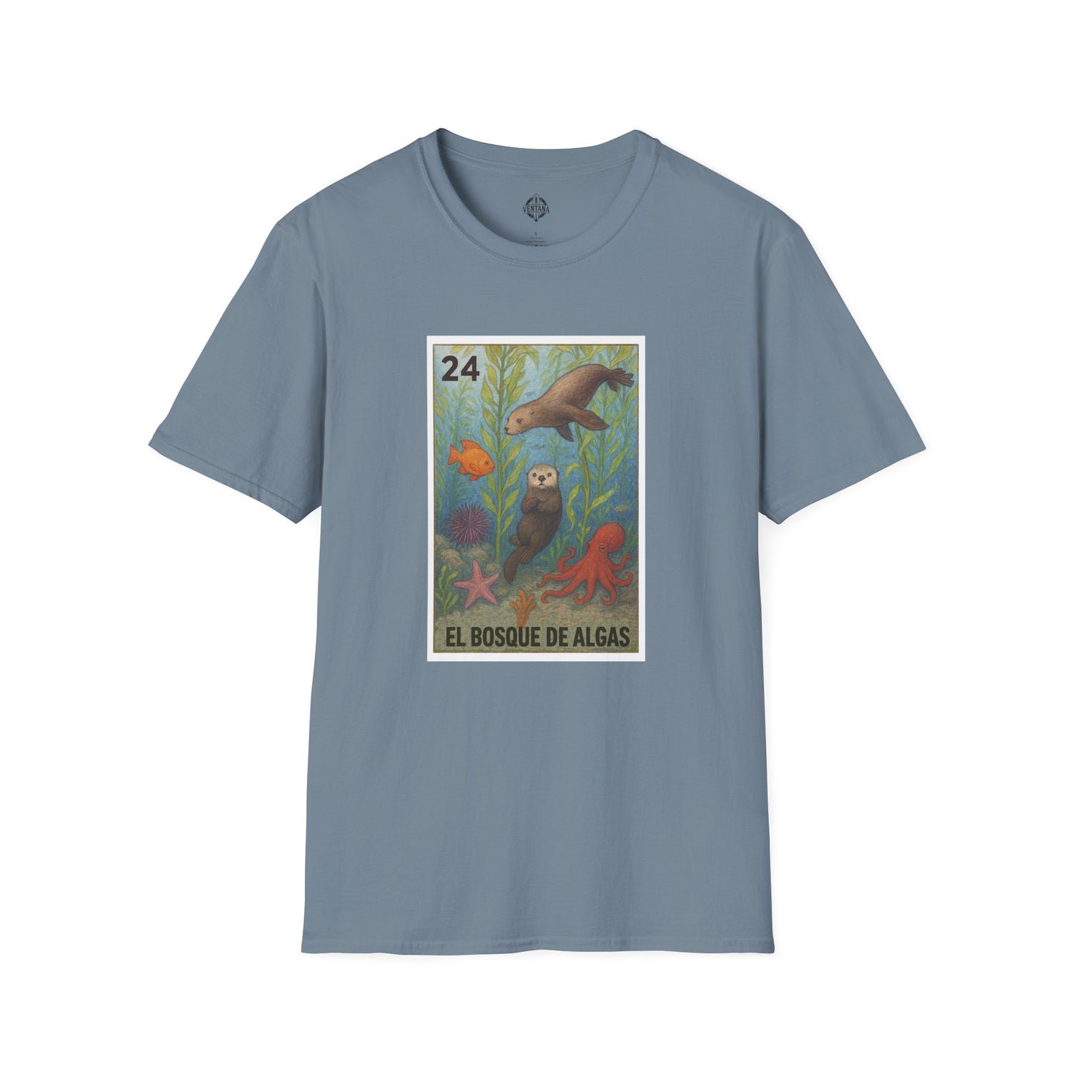 Kelp Forest Lotería Unisex - Soft Style U.S. Cotton T-Shirt (El Bosque de Algas)