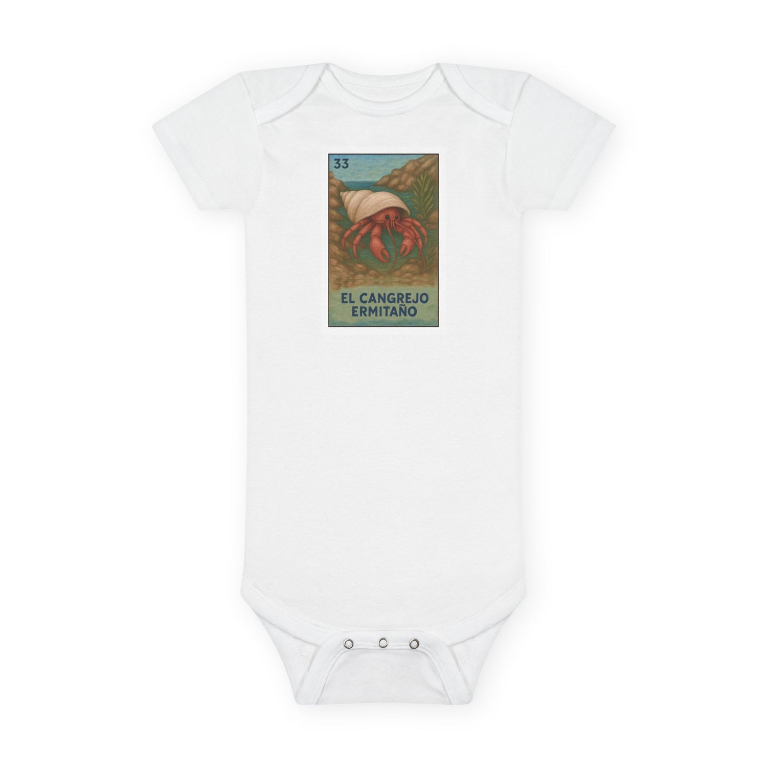 Hermit Crab Lotería baby cotton onesie image 3
