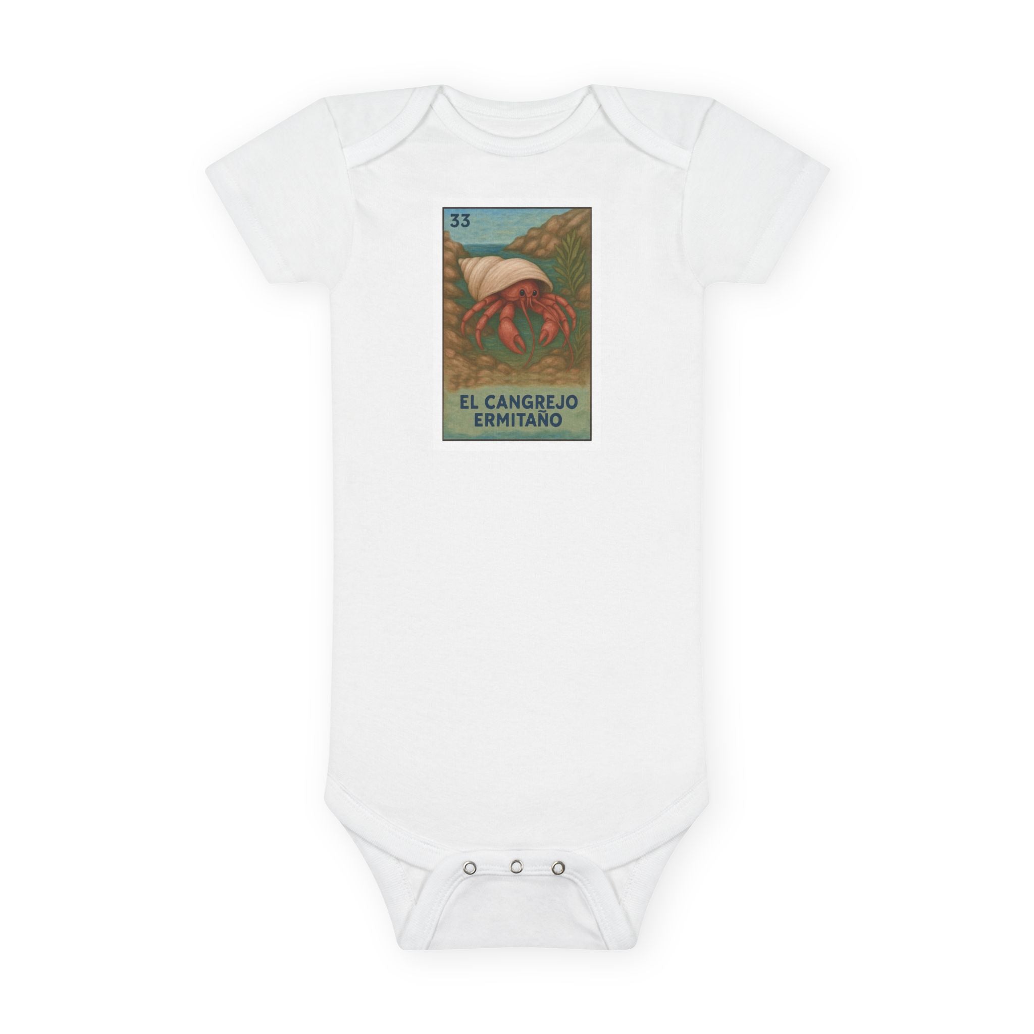Hermit Crab Lotería baby cotton onesie image 3