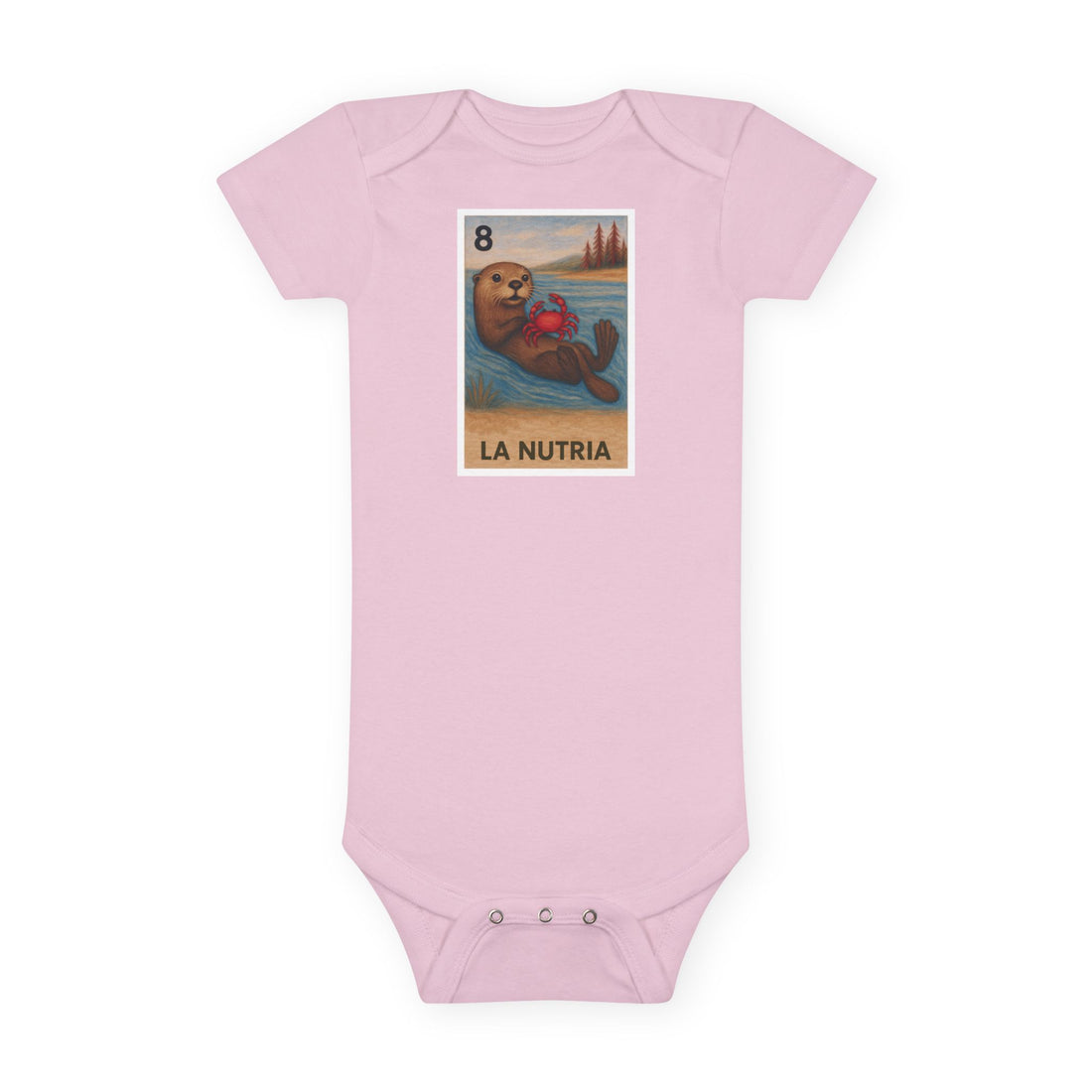Sea Otter Lotería - Baby Short Sleeve 100% Cotton Onesie (La Nutria)