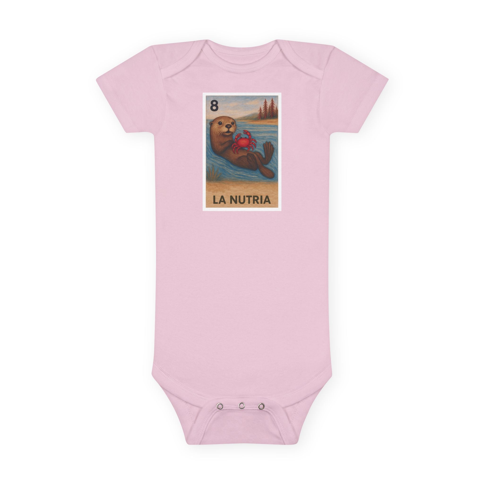 Sea Otter Lotería baby cotton onesie image 2