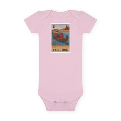 Sea Otter Lotería baby cotton onesie image 2