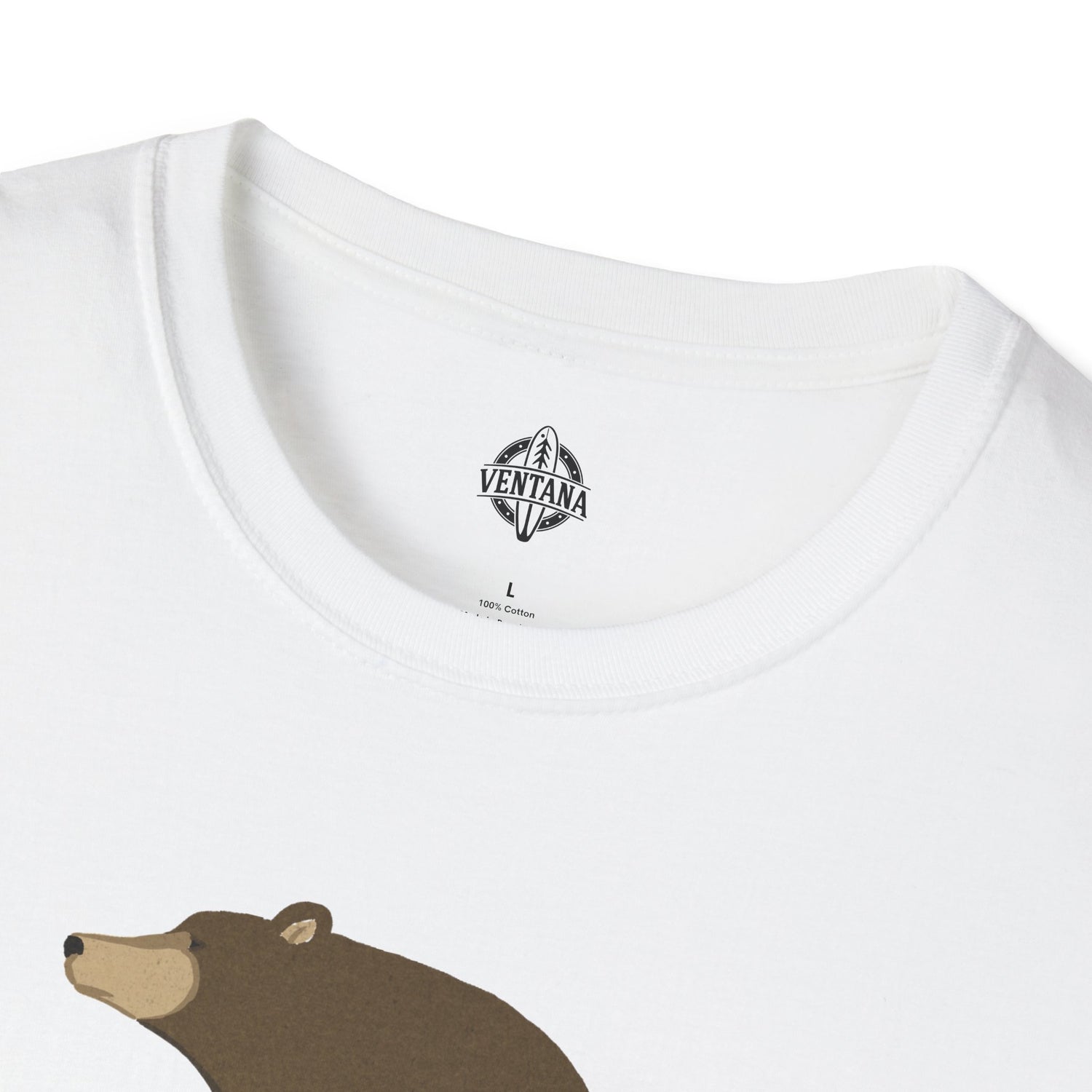 Surfing Grizzly Bear by Fabian Lavater Unisex - Soft Style U.S. Cotton T-Shirt