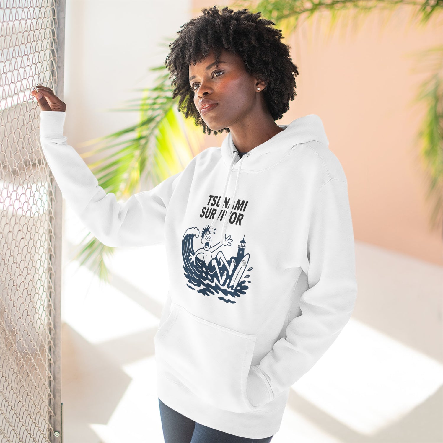 Tsunami Survivor Unisex - Pull-Over Cotton Blend Fleece Hoodie