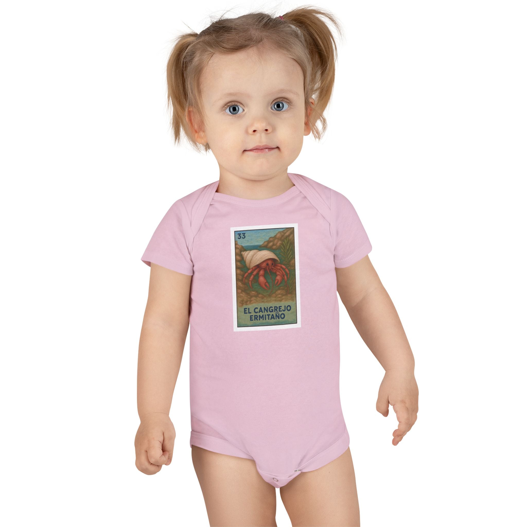 Hermit Crab Lotería baby cotton onesie image 16