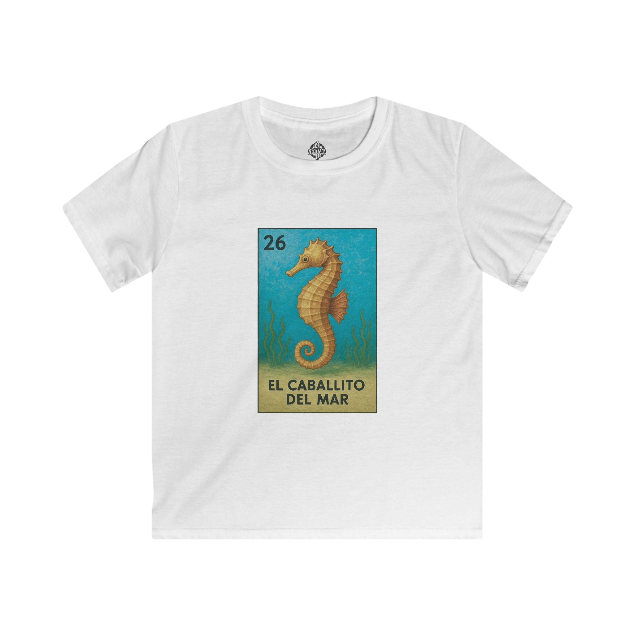 Seahorse Lotería kids soft style t-shirt image 4