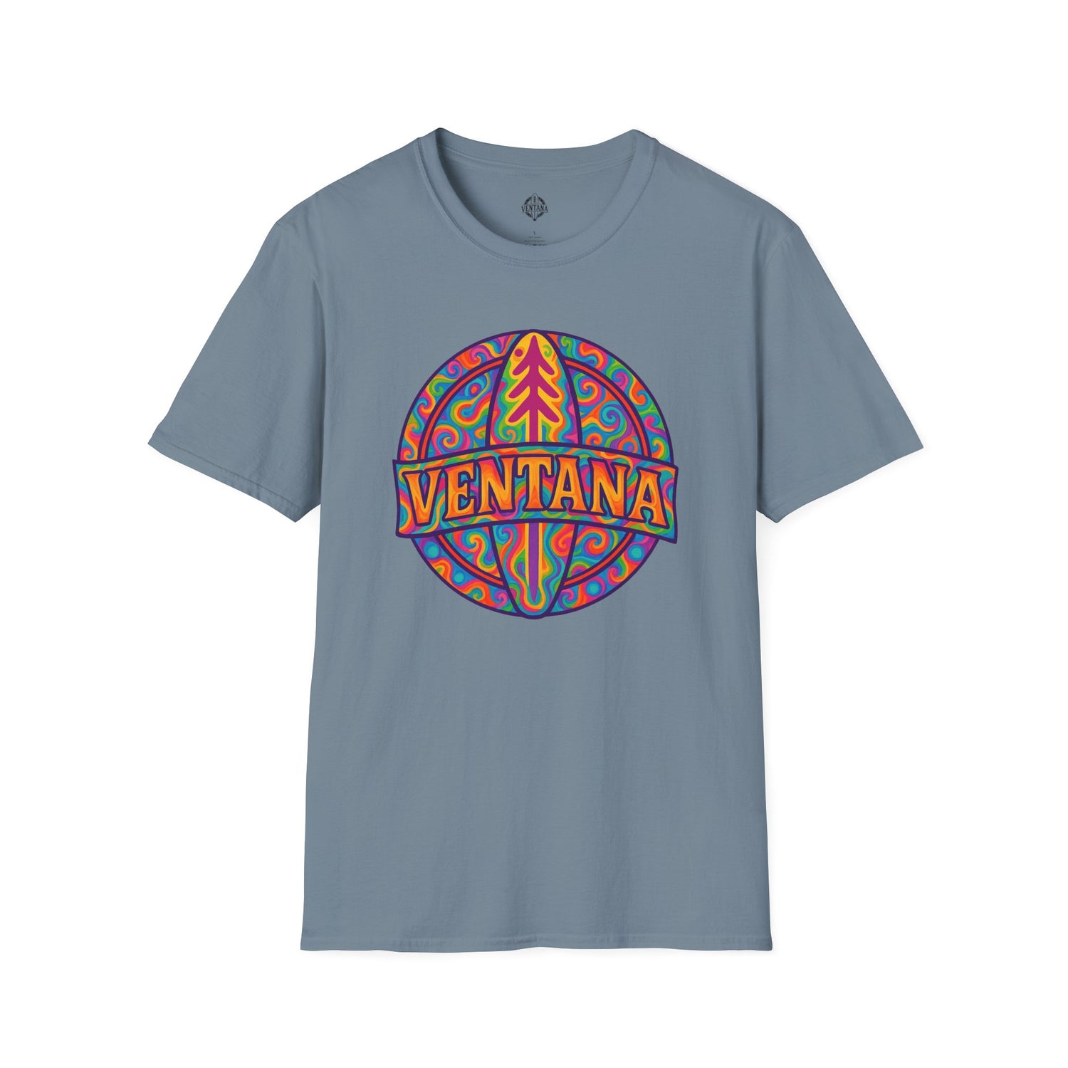 Ventana Psychedelic Treefish Logo - Soft Style U.S. Cotton T-Shirt