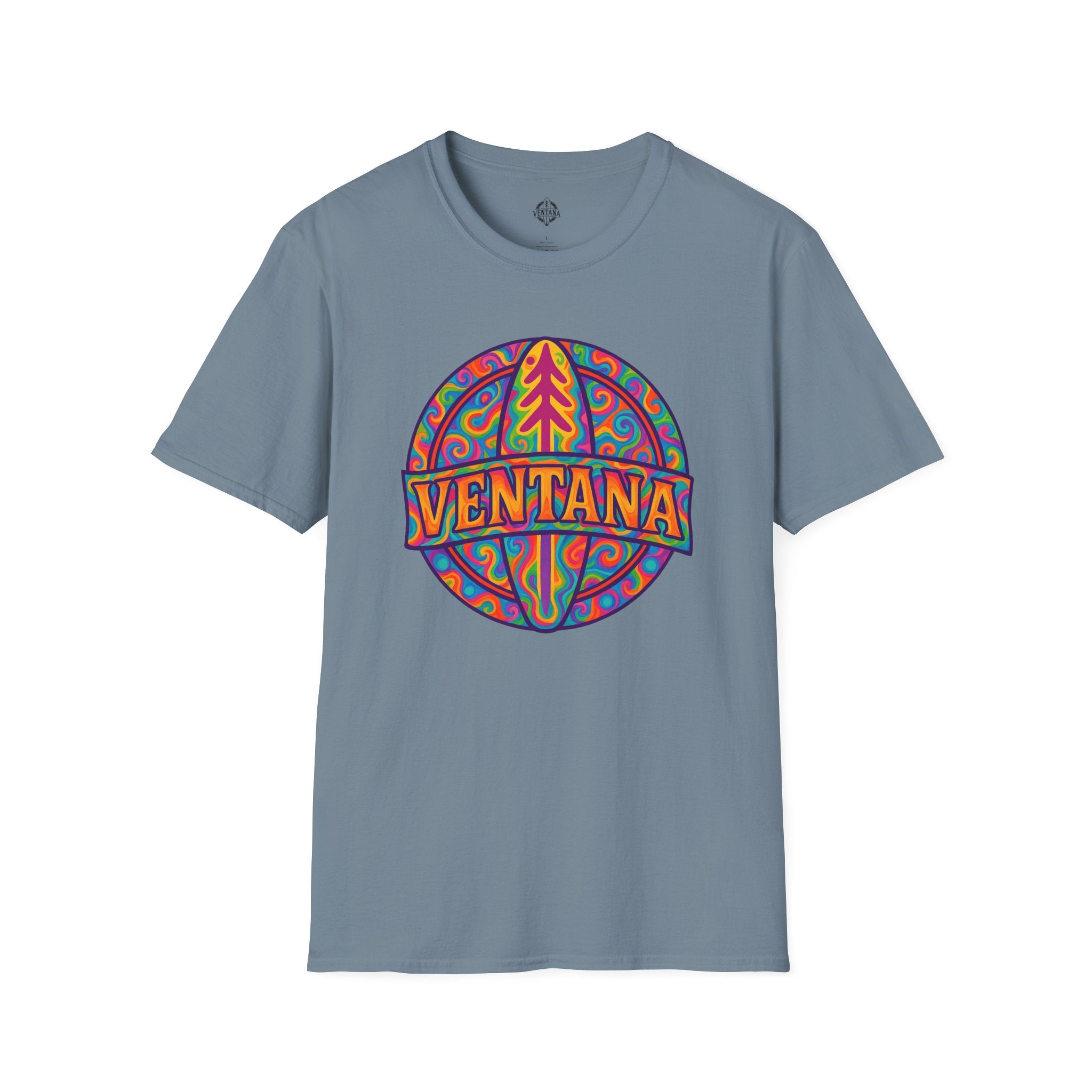 Ventana Psychedelic Treefish Logo - Soft Style U.S. Cotton T-Shirt
