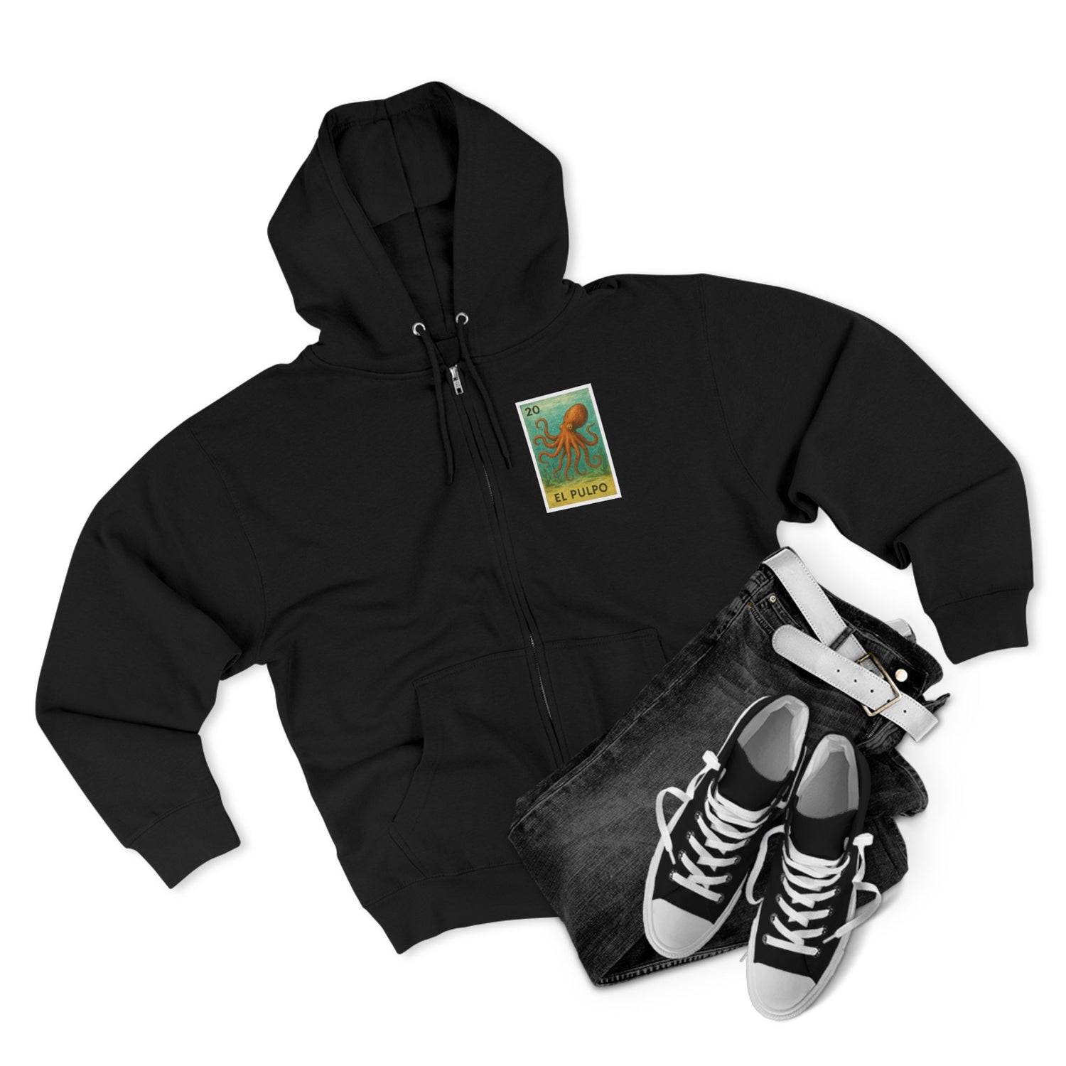 Octopus Lotería zip fleece hoodie image 18