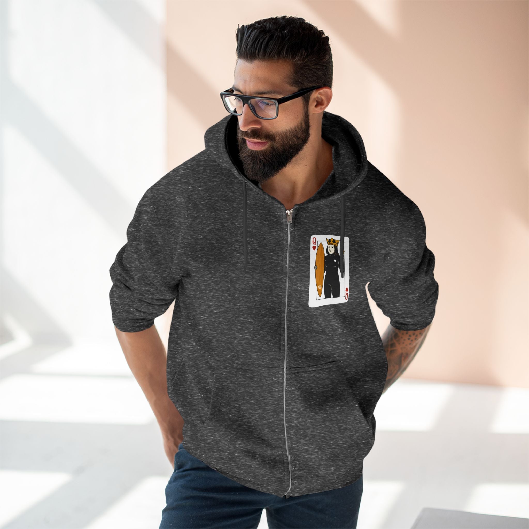 Queen of Hearts Surfer zip fleece hoodie image 20