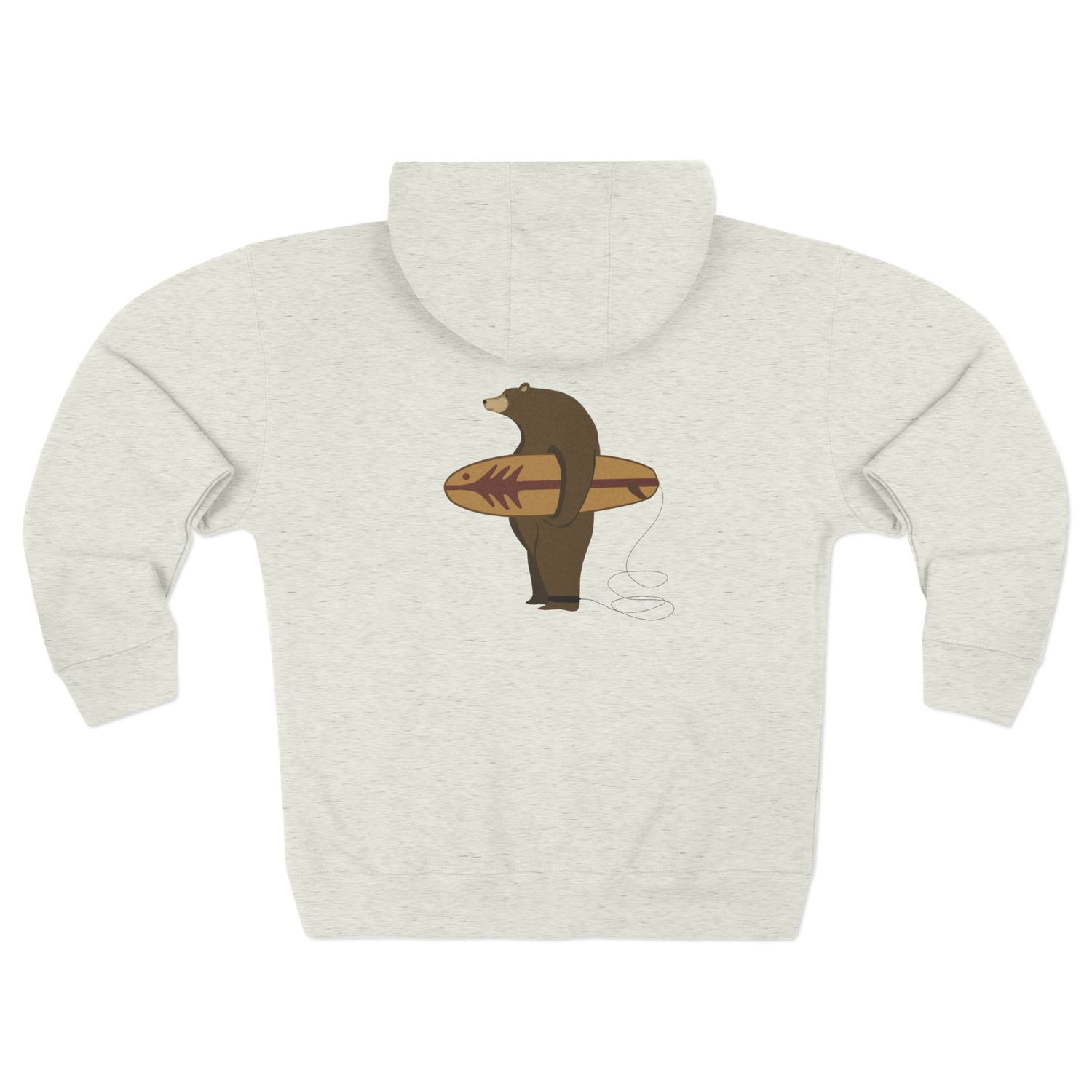 Surfing Grizzly Bear by Fabian Lavater zip fleece hoodie image 8