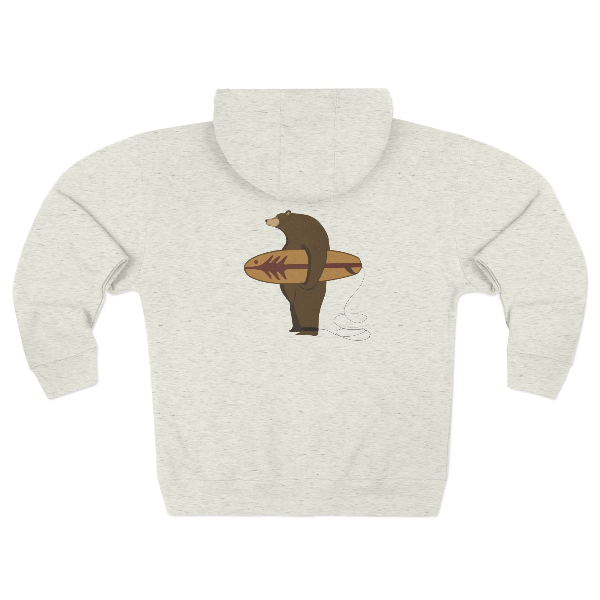 Surfing Grizzly Bear by Fabian Lavater zip fleece hoodie image 8
