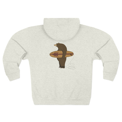 Surfing Grizzly Bear by Fabian Lavater zip fleece hoodie image 8