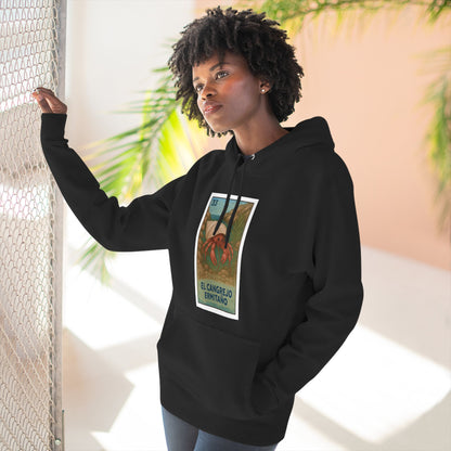Hermit Crab Lotería Unisex - Pull-Over Cotton Blend Fleece Hoodie (El Cangrejo Ermitaño)