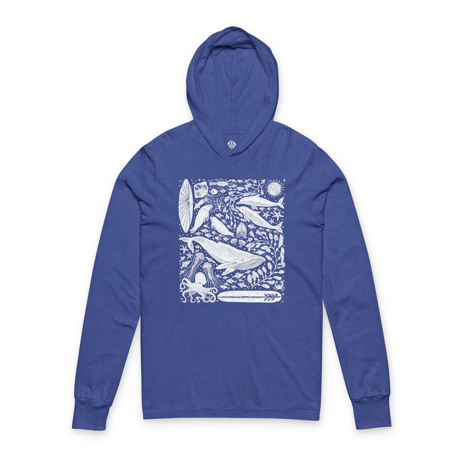 Ventana Marine Life by Lili Arnold cotton hooded long sleeve t-shirt image 6