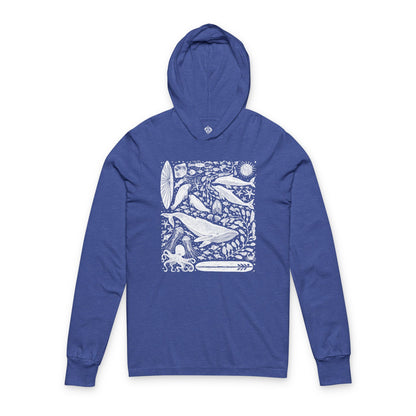 Ventana Marine Life by Lili Arnold cotton hooded long sleeve t-shirt image 6