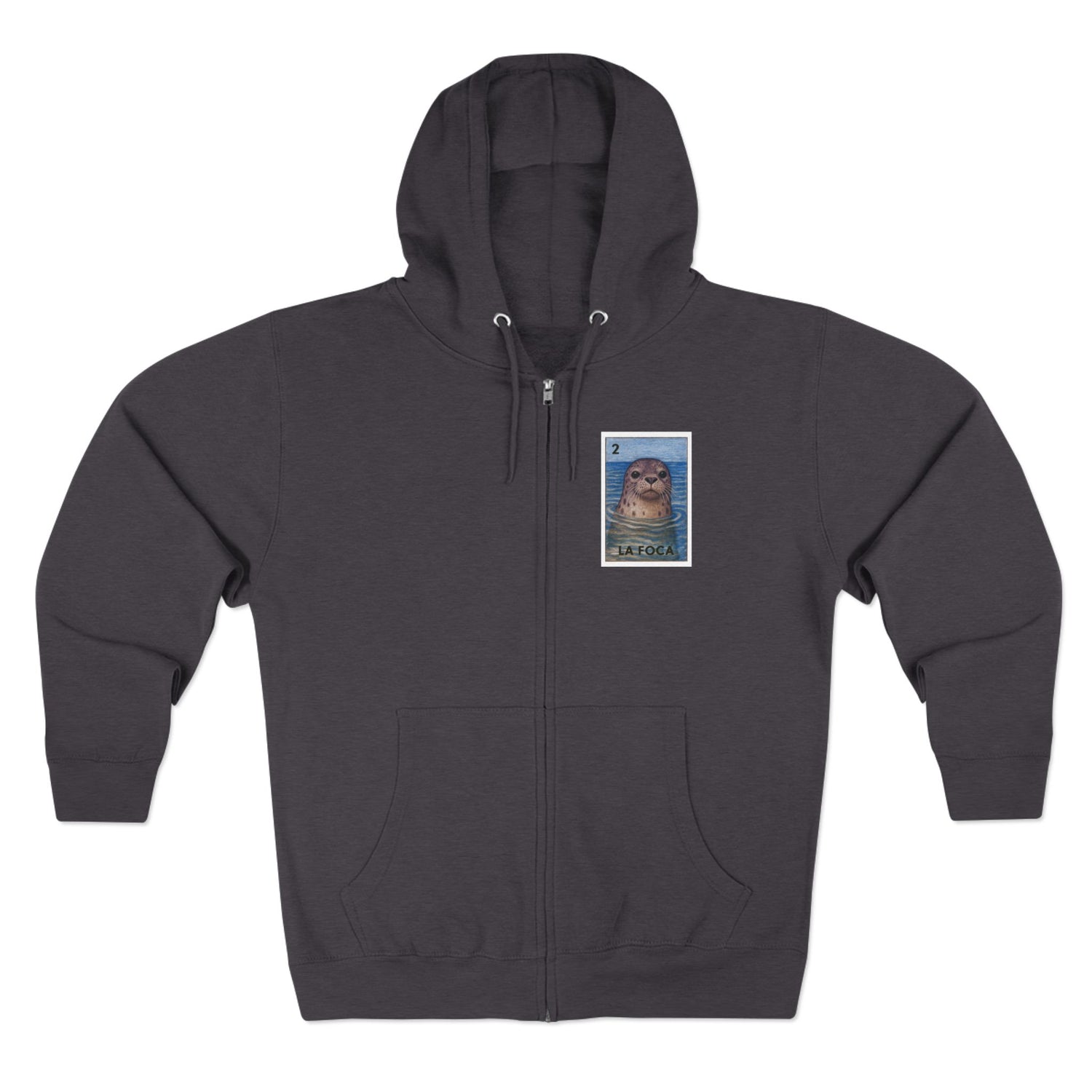 Seal Lotería zip fleece hoodie image 4