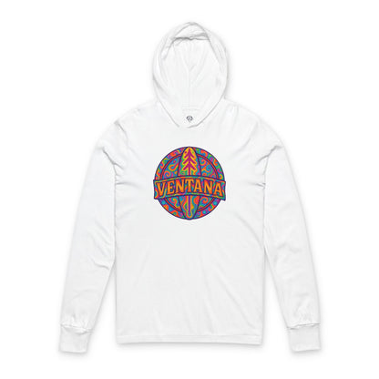 Ventana Psychedelic Treefish Logo Unisex - Cotton Hooded Long Sleeve Hooded T-Shirt