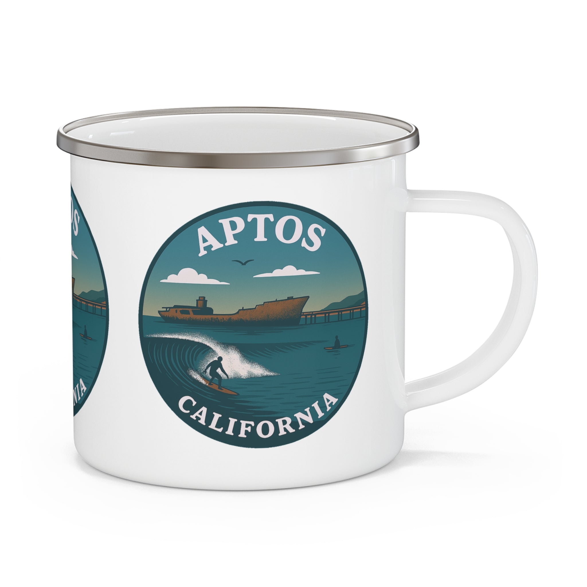 Aptos California Classic Enamel Camping Mug (12oz, small)
