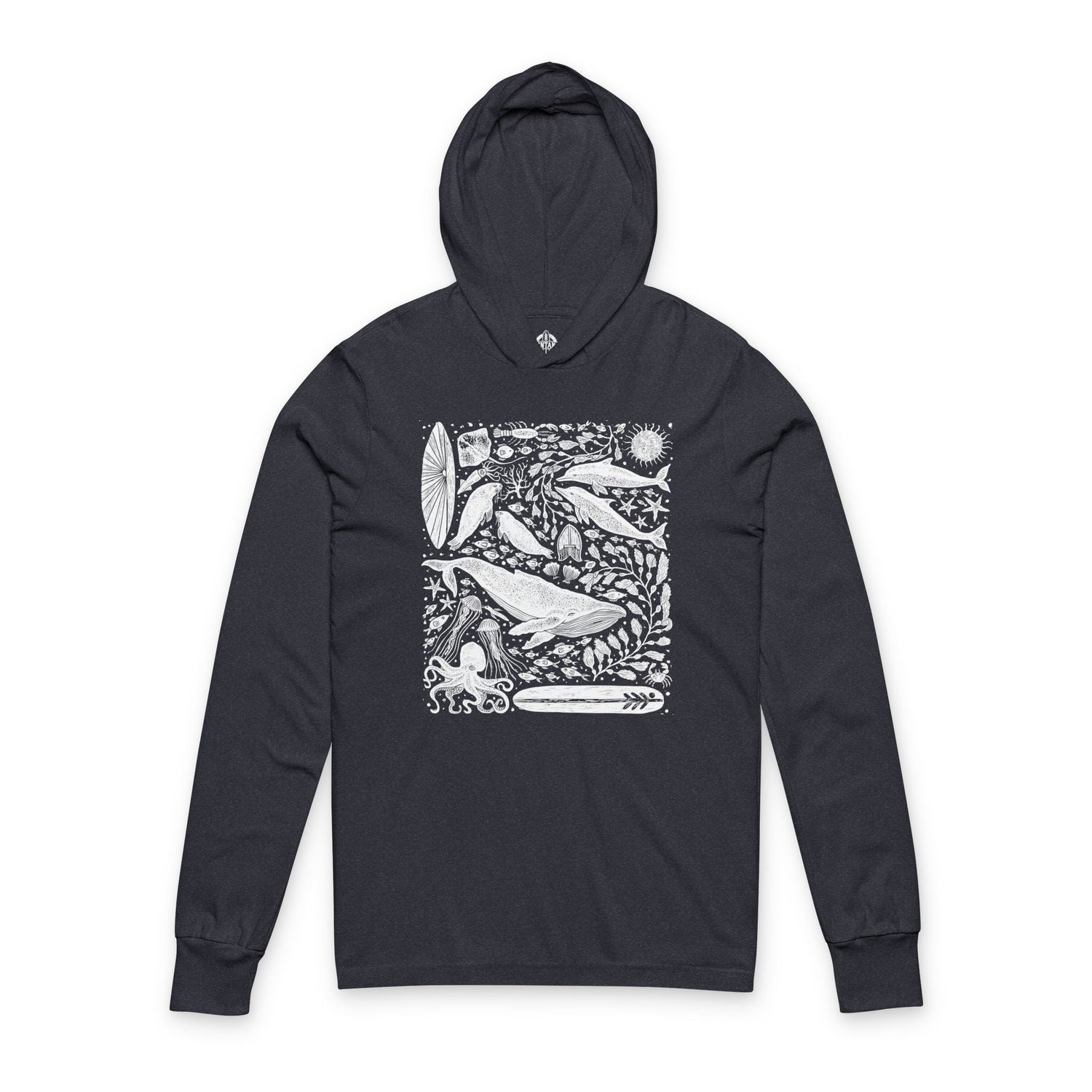 Ventana Marine Life by Lili Arnold cotton hooded long sleeve t-shirt image 1