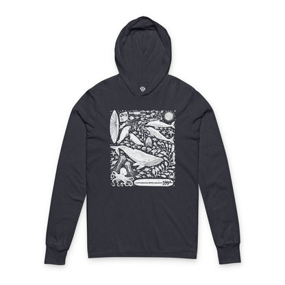Ventana Marine Life by Lili Arnold cotton hooded long sleeve t-shirt image 1